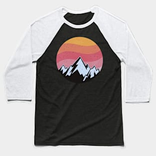 Retro sunset mountain Baseball T-Shirt